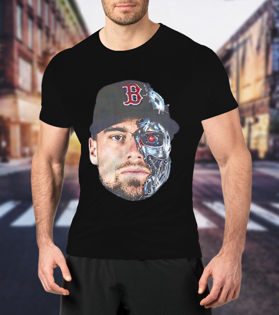 Caleb Durbin Boston Red Sox Cyborg Terminator Mashup T-Shirt