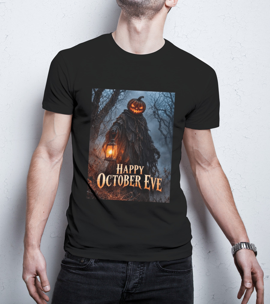 Happy October Eve Halloween Pumpkin Lantern Vibes T-Shirt