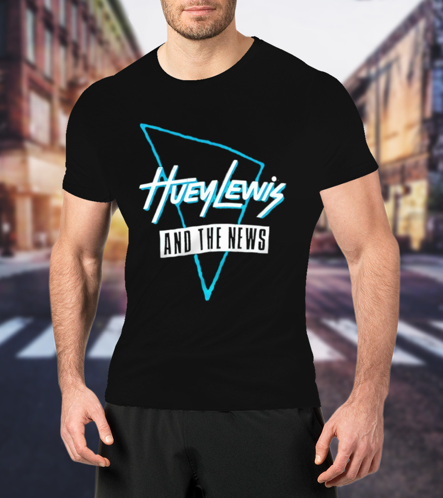 Huey Lewis And The News Retro Logo Triangular T-Shirt