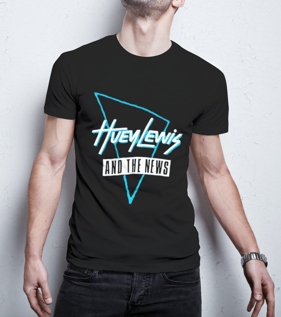 Huey Lewis And The News Retro Logo Triangular T-Shirt