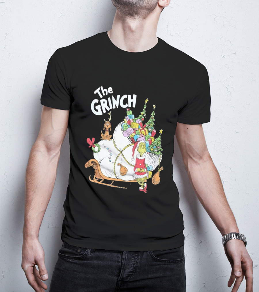 The Grinch Christmas Sleigh With Max And Presents T-Shirt
