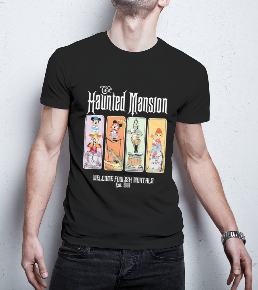 The Haunted Mansion Welcome Foolish Mortals Est 1969 Distressed T-Shirt