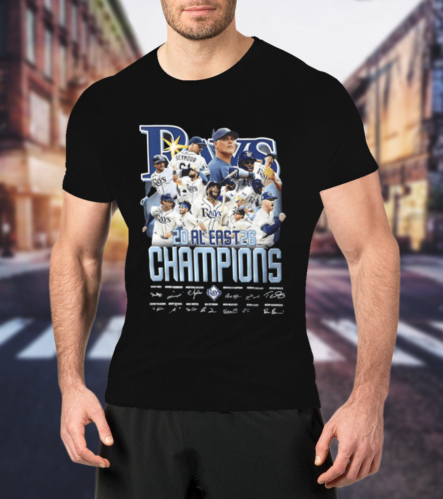 Rays 20 AL East Champions Featuring Seymour Diaz Caminero Aranda Simpson T-Shirt