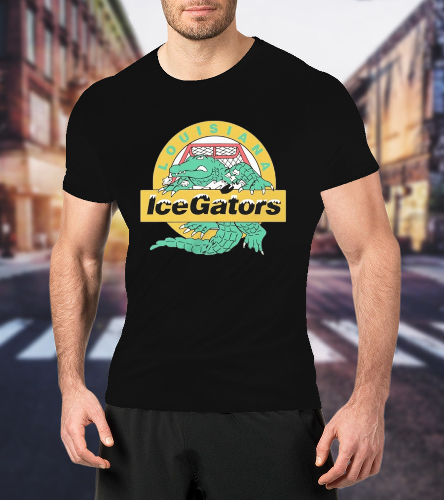 Louisiana IceGators Hockey Team Alligator And Net T-Shirt