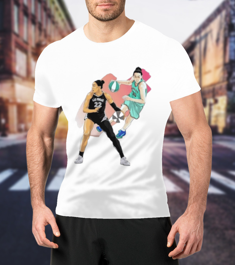 Las Vegas A'ja Wilson 22 And Brooklyn Breanna Stewart 30 T-Shirt
