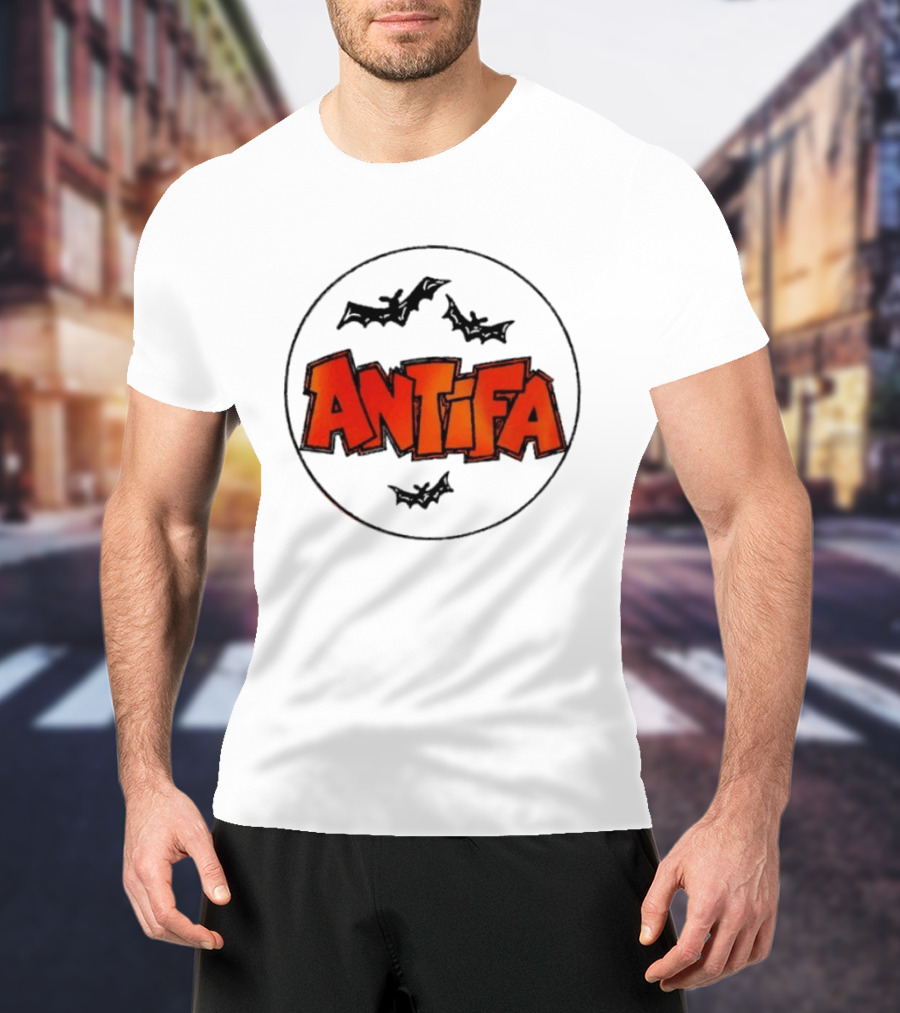 Antifa Spooky Halloween Bat Bats Political T-Shirt