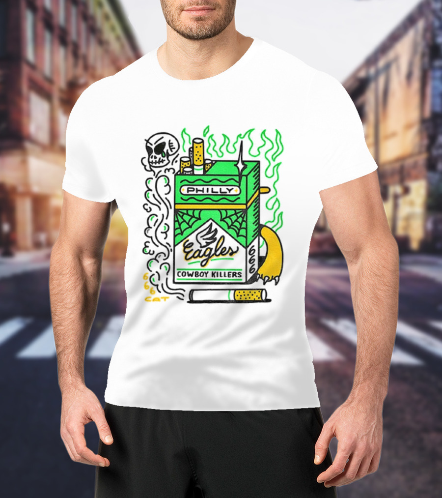 Philly Eagles Cowboy Killers 666 Cigarette Pack T-Shirt