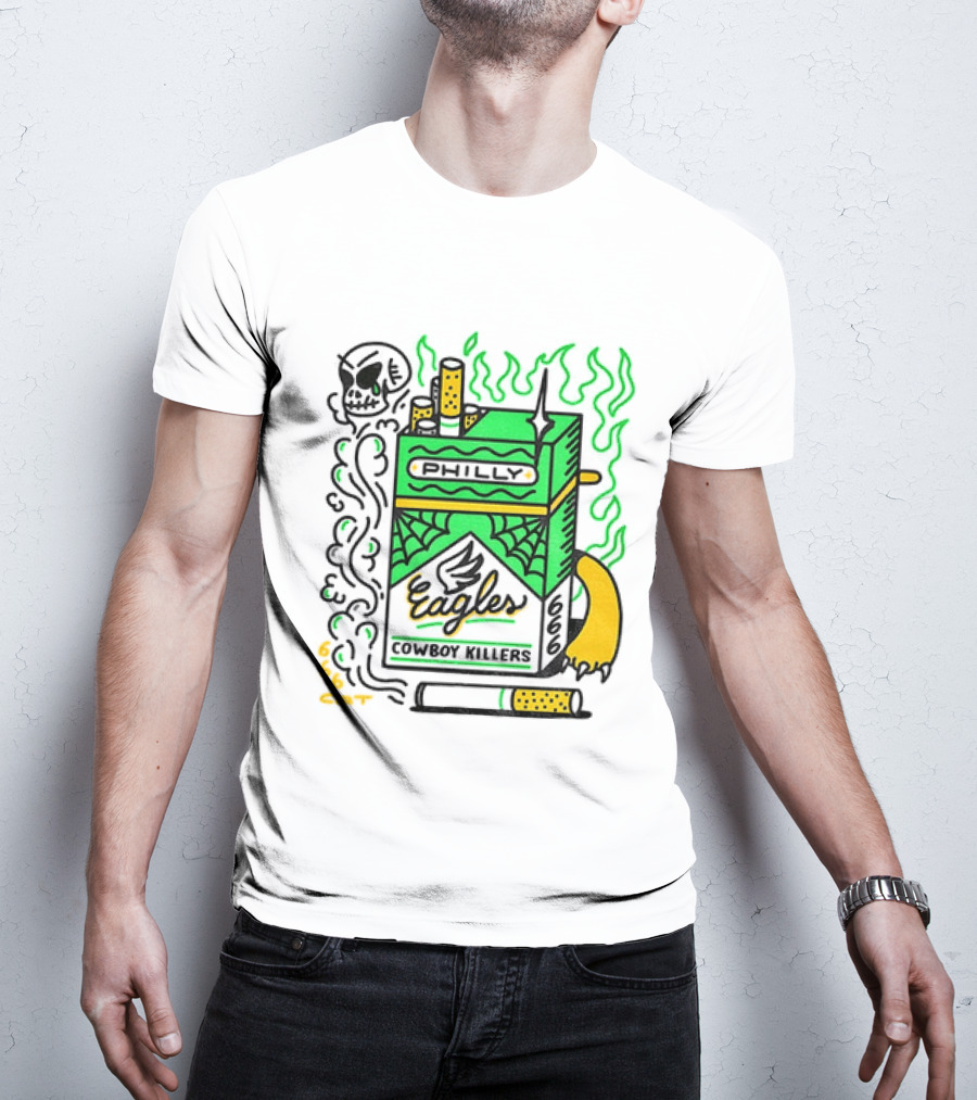 Philly Eagles Cowboy Killers 666 Cigarette Pack T-Shirt