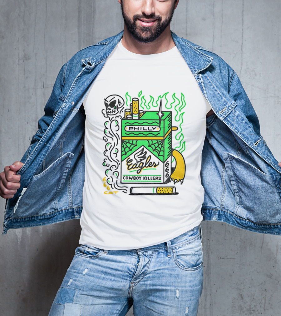 Philly Eagles Cowboy Killers 666 Cigarette Pack T-Shirt