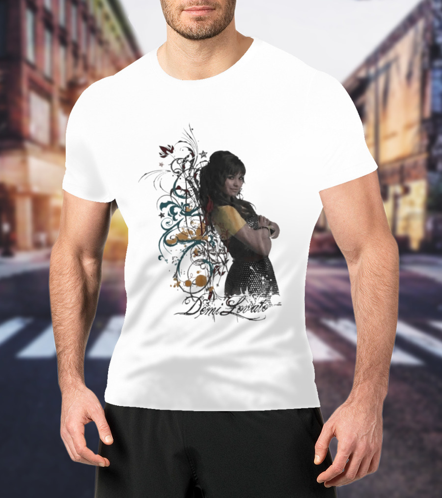 Demi Lovato Floral Music Artist Vibrant Pop Star T-Shirt