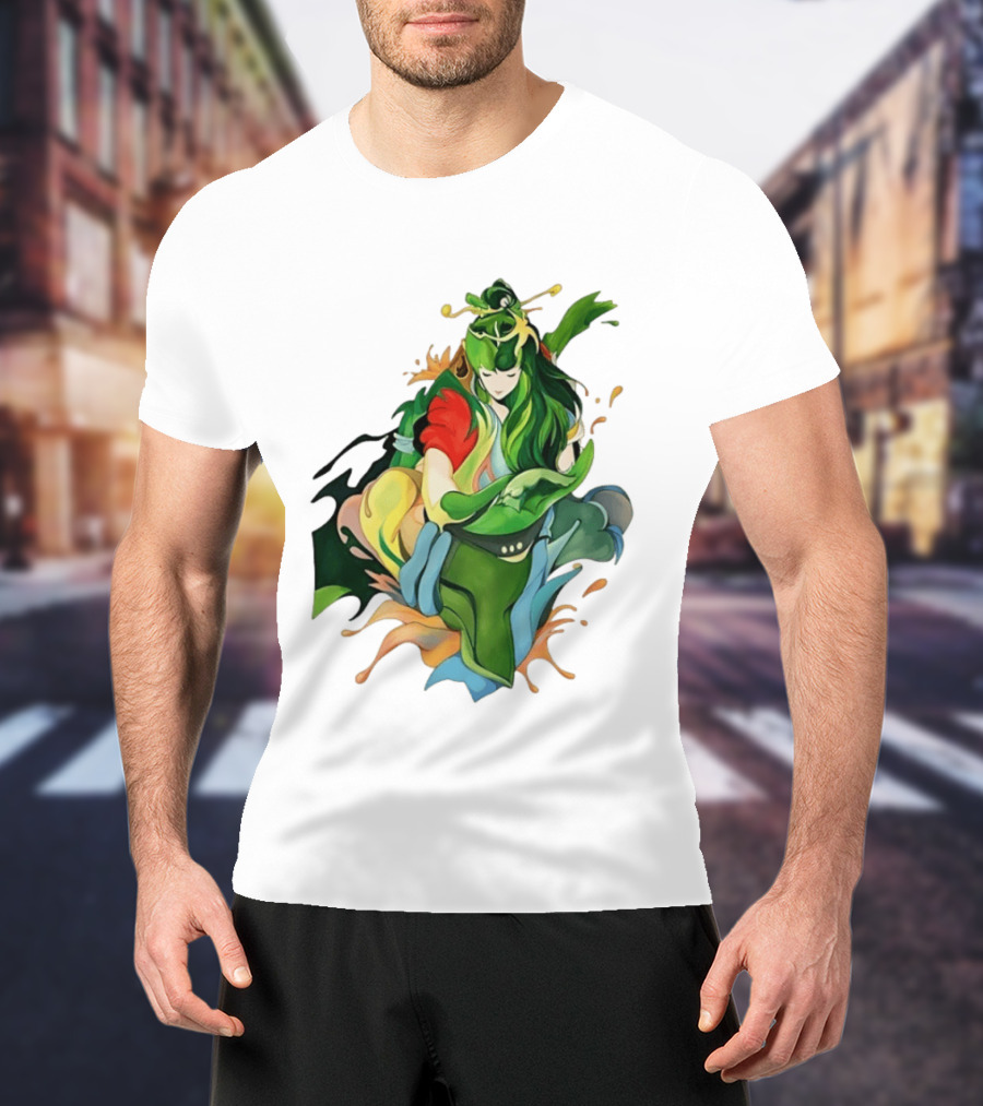 Shun Of Andromeda Saint Seiya Anime Character Art Green And Red T-Shirt