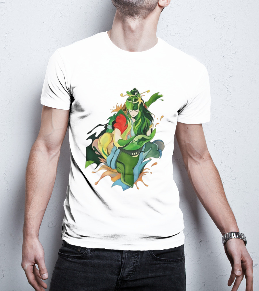 Shun Of Andromeda Saint Seiya Anime Character Art Green And Red T-Shirt