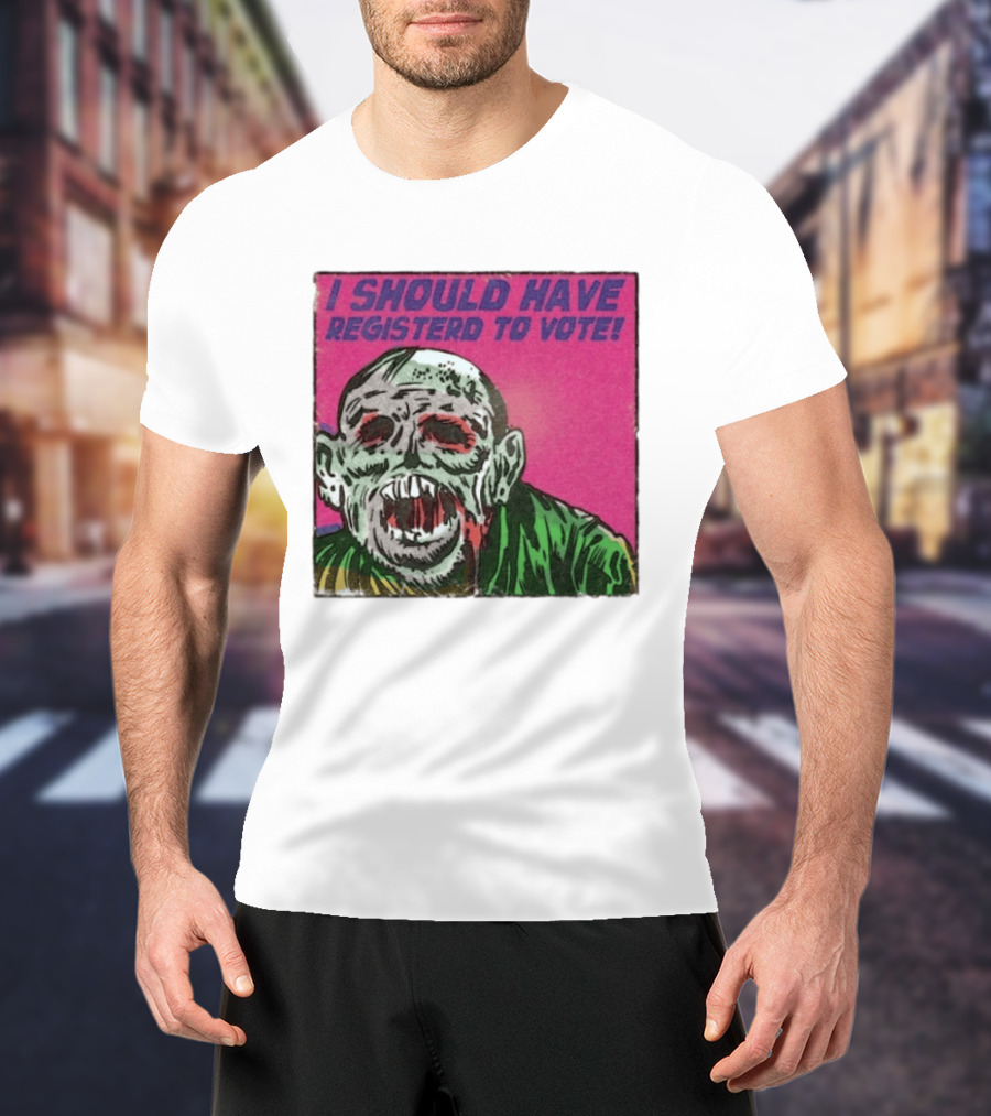 Zombie Meme I Should Have Registered To Vote תובבש Uteזחגרט Zombiebo T-Shirt