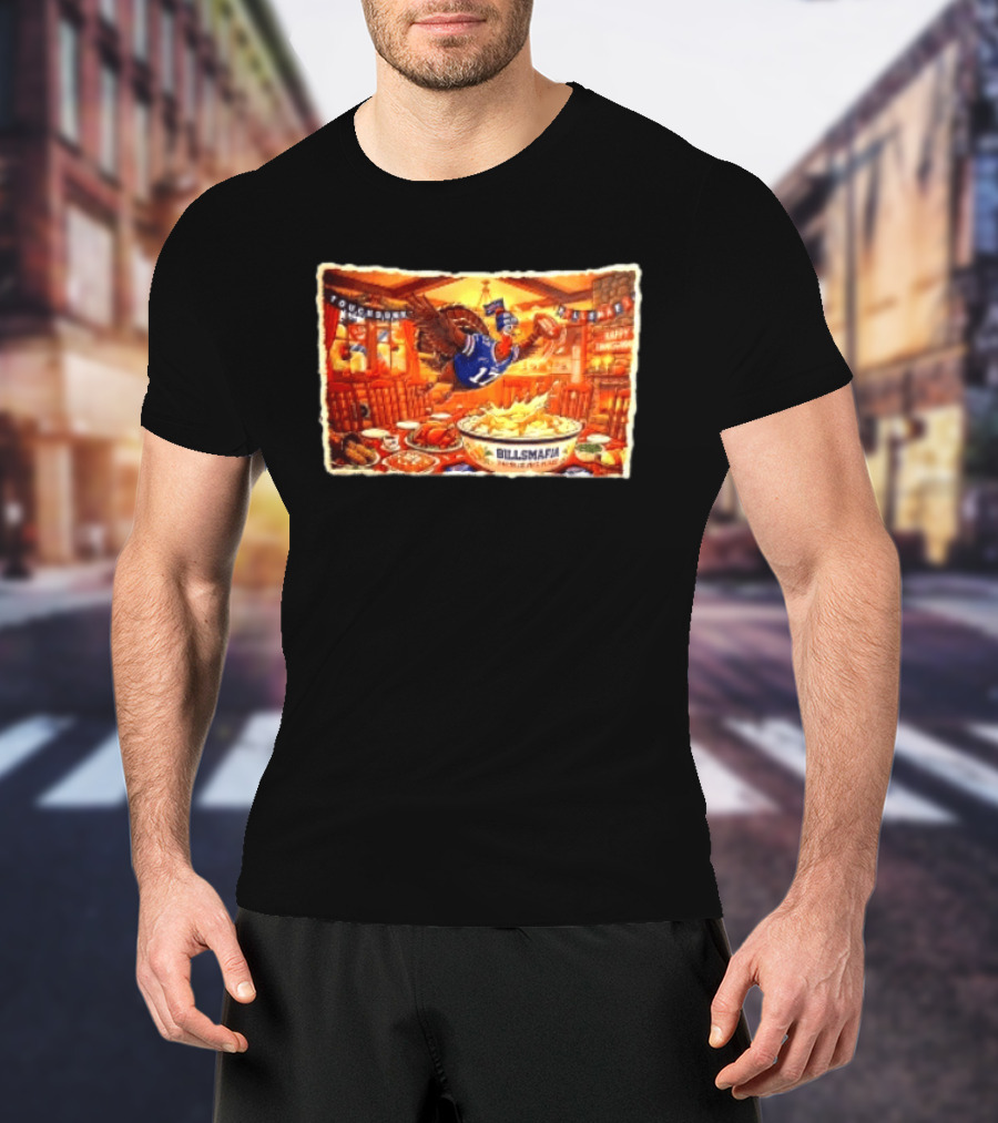 BillsMafia Thanksgiving Feast Turkey Touchdown Buffalo Bills Holiday Celebration T-Shirt