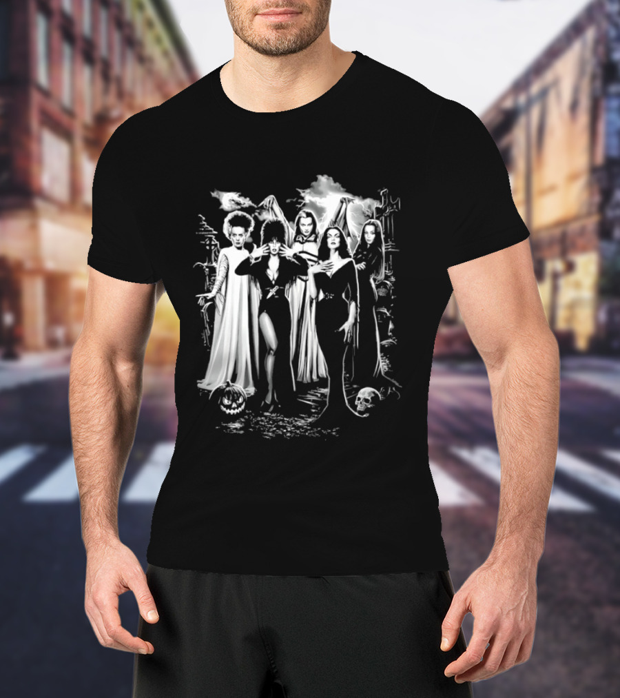 Bride Of Frankenstein Lily Munster Morticia Addams Vampira Gothic Horror T-Shirt