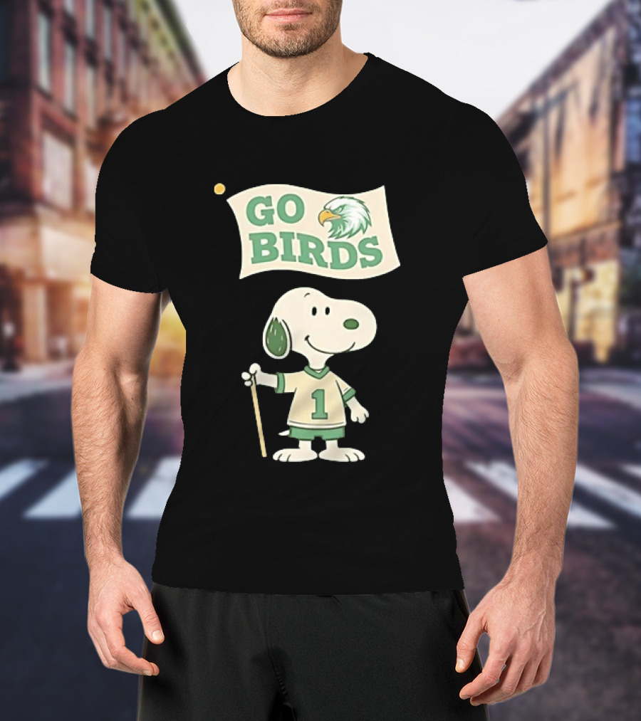 Snoopy Go Birds Philadelphia Eagles Team Spirit T-Shirt