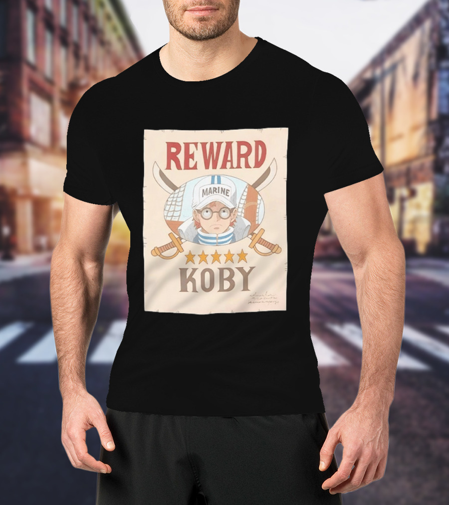 Reward Marine Koby One Piece Anime Five Stars T-Shirt