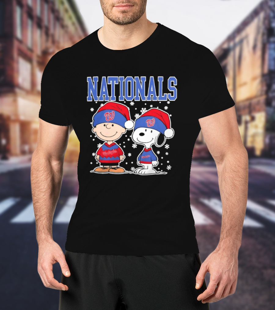 Charlie Brown Snoopy Nationals Christmas Snowflakes T-Shirt