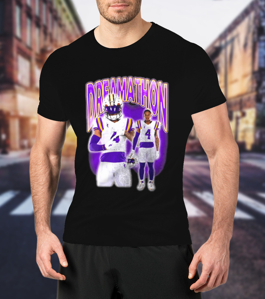 LSU Tigers Dreamathon Gotta Geaux To Work 2 Football 2 Sided T-Shirt