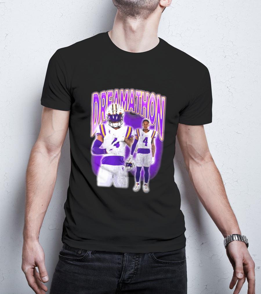 LSU Tigers Dreamathon Gotta Geaux To Work 2 Football 2 Sided T-Shirt