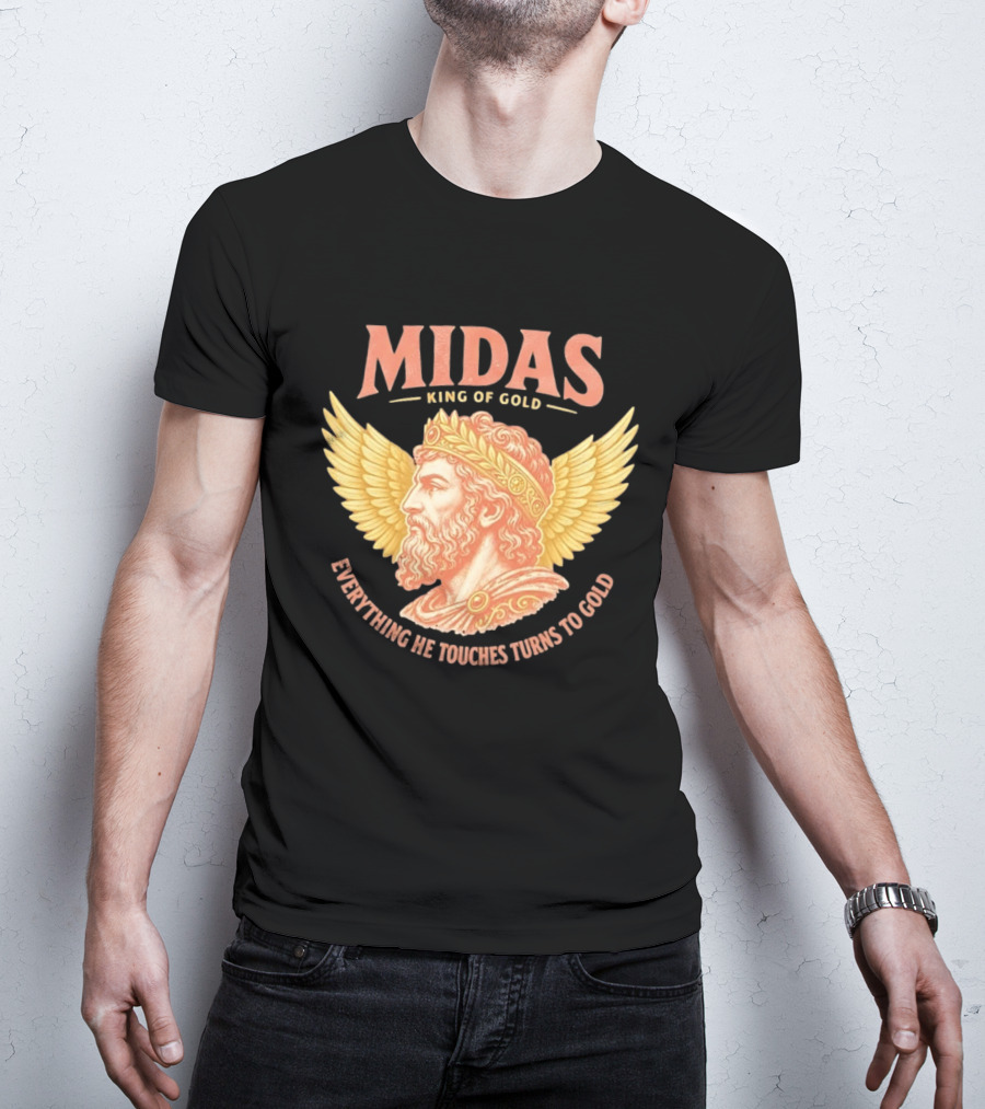 Midas King Of Gold Everything He Touches Turns To Gold Winged Crown Classic Greek Mythology T-Shirt