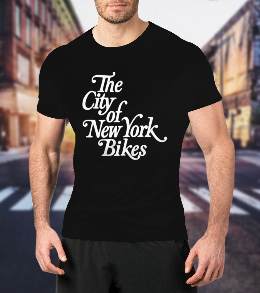 The City Of New York Bikes NYC Cycling Urban Bicycle Ride T-Shirt