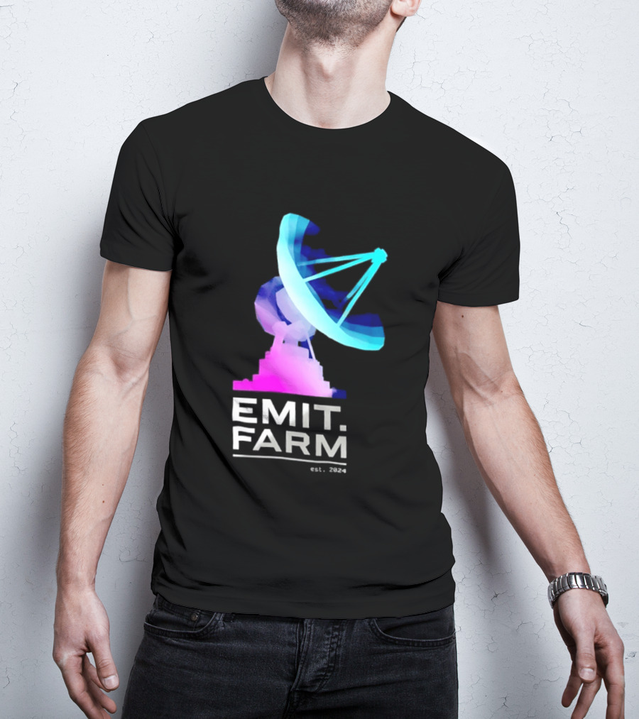 Emit Farm Est 2024 Satellite Dish Radio Telescope Science T-Shirt