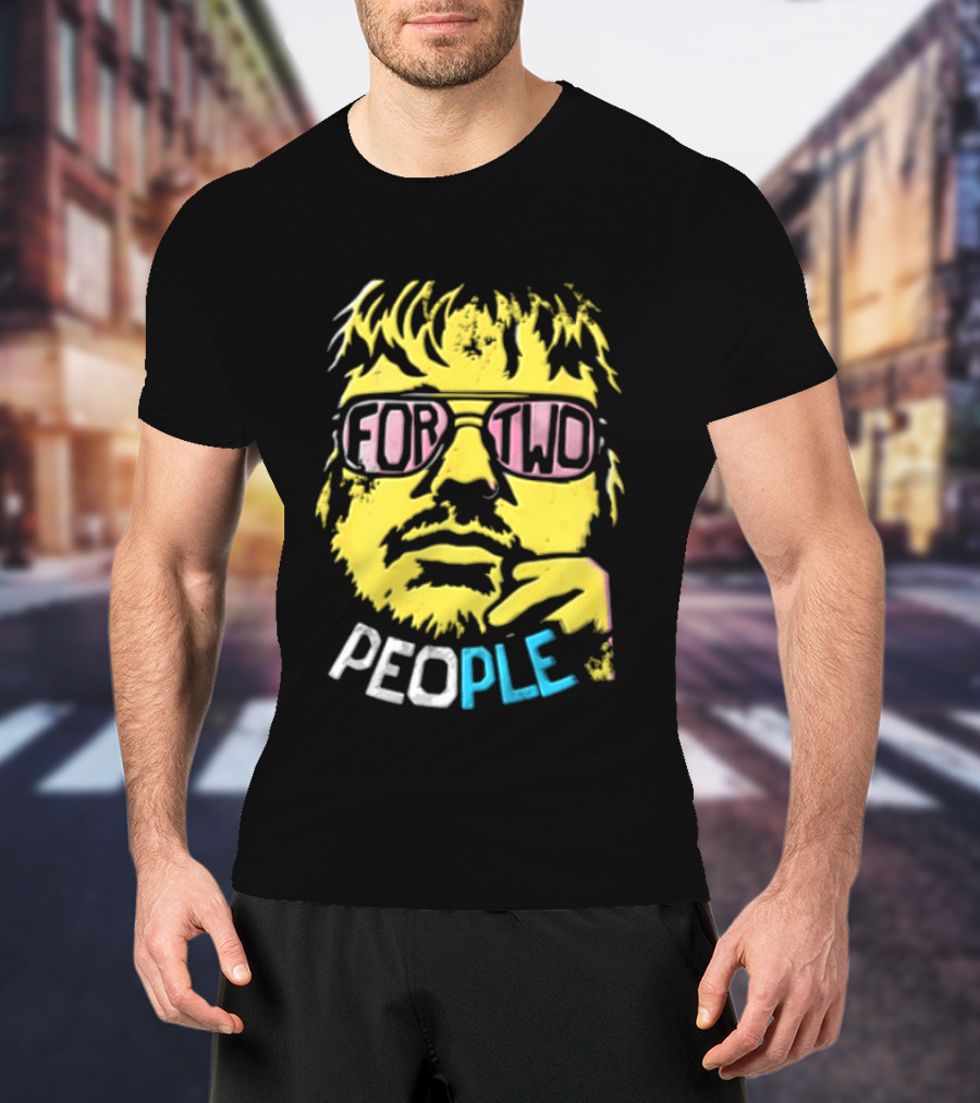 FOR TWO PEOPLE Man Wearing Sunglasses Chin Resting T-Shirt