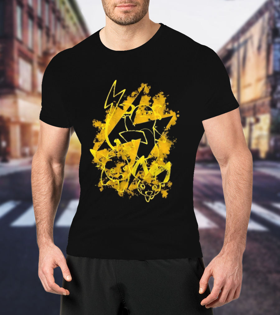 Pikachu Raichu Pichu Electric Evolution Pokemon Splash T-Shirt