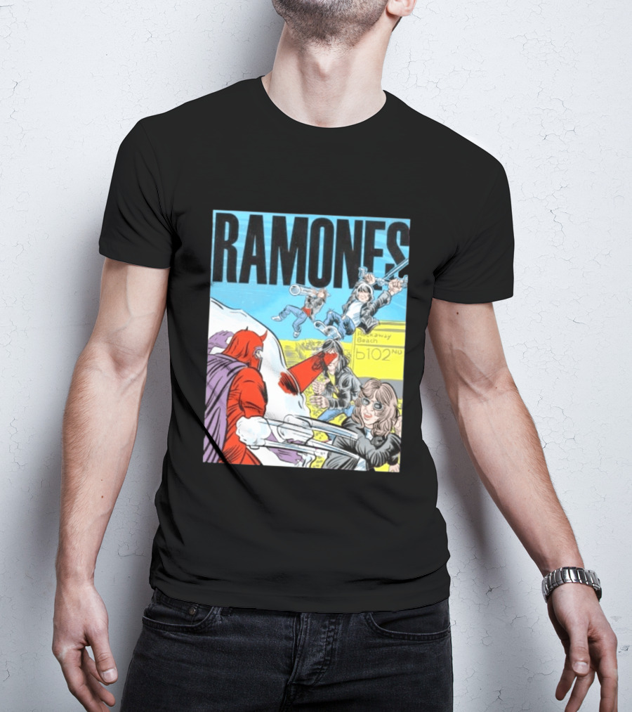 Ramones Rockaway Beach Comic Jack Kirby Style 102nd Street T-Shirt
