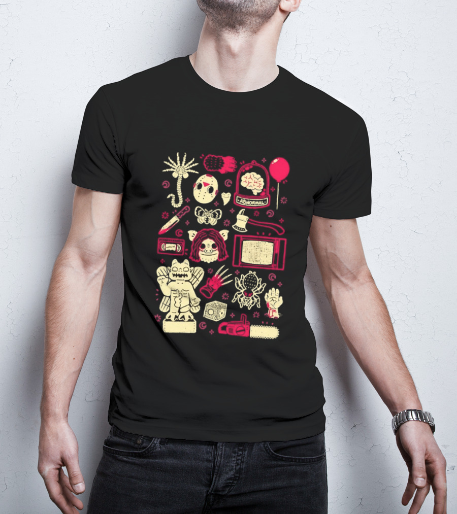 Horror Movie Slasher Mask Chainsaw Creepy Halloween T-Shirt
