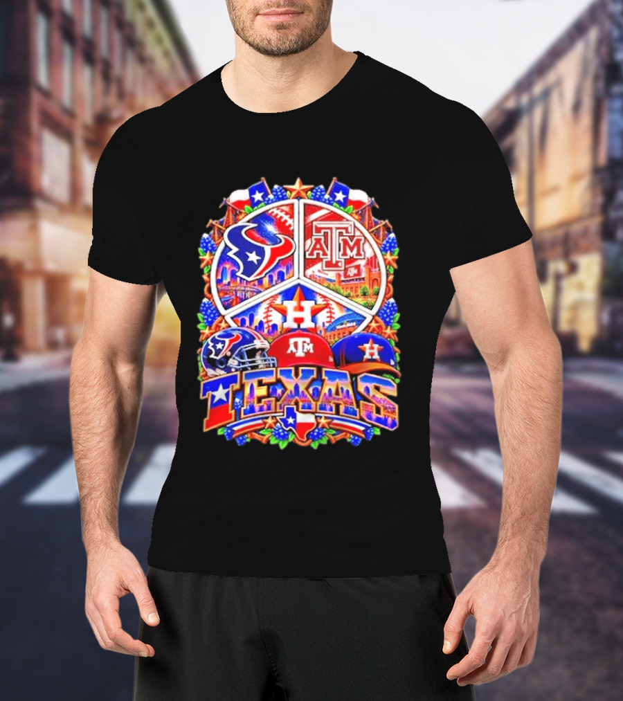Houston Texans Texas A&M Aggies Houston Astros Texas Sports Team T-Shirt