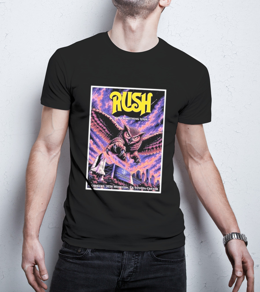 Rush Fifty Something Tour October 1 2026 Houston TX Toyota Center Owl T-Shirt