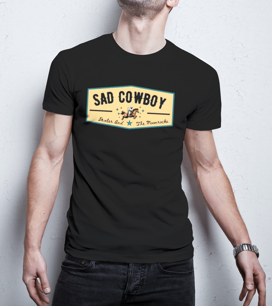 Sad Cowboy Dexter And The Moonrocks Vintage Country Rock Astronaut Horse Riding T-Shirt