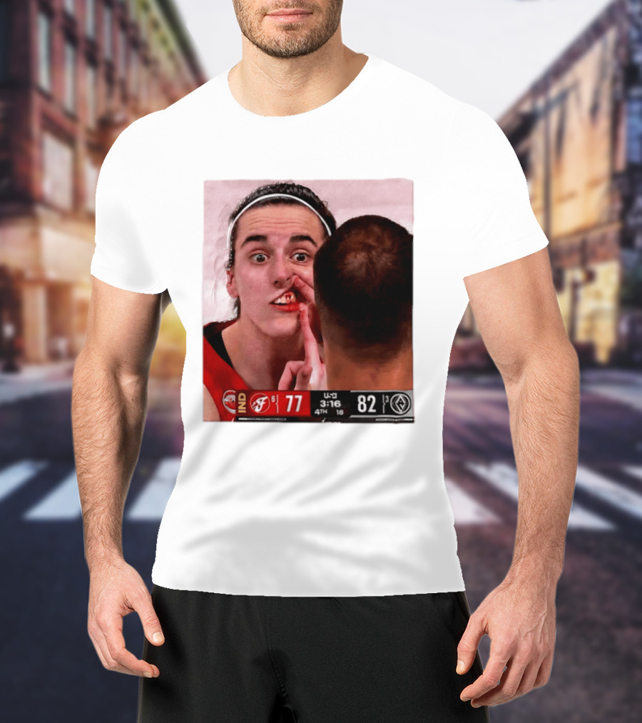 Caitlin Clark Injured Mouth Indiana Basketball Game Score 77 82 Fourth Quarter T-Shirt