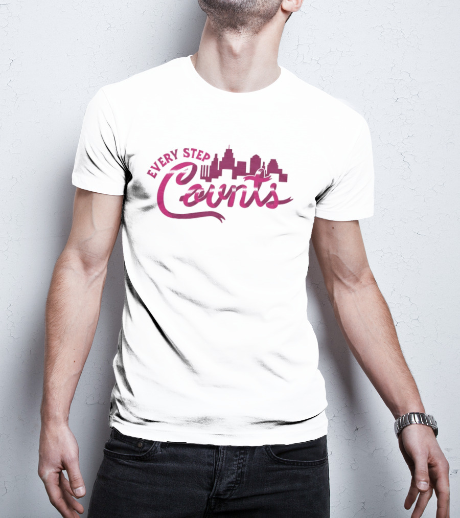 Every Step Counts City Skyline Motivational T-Shirt