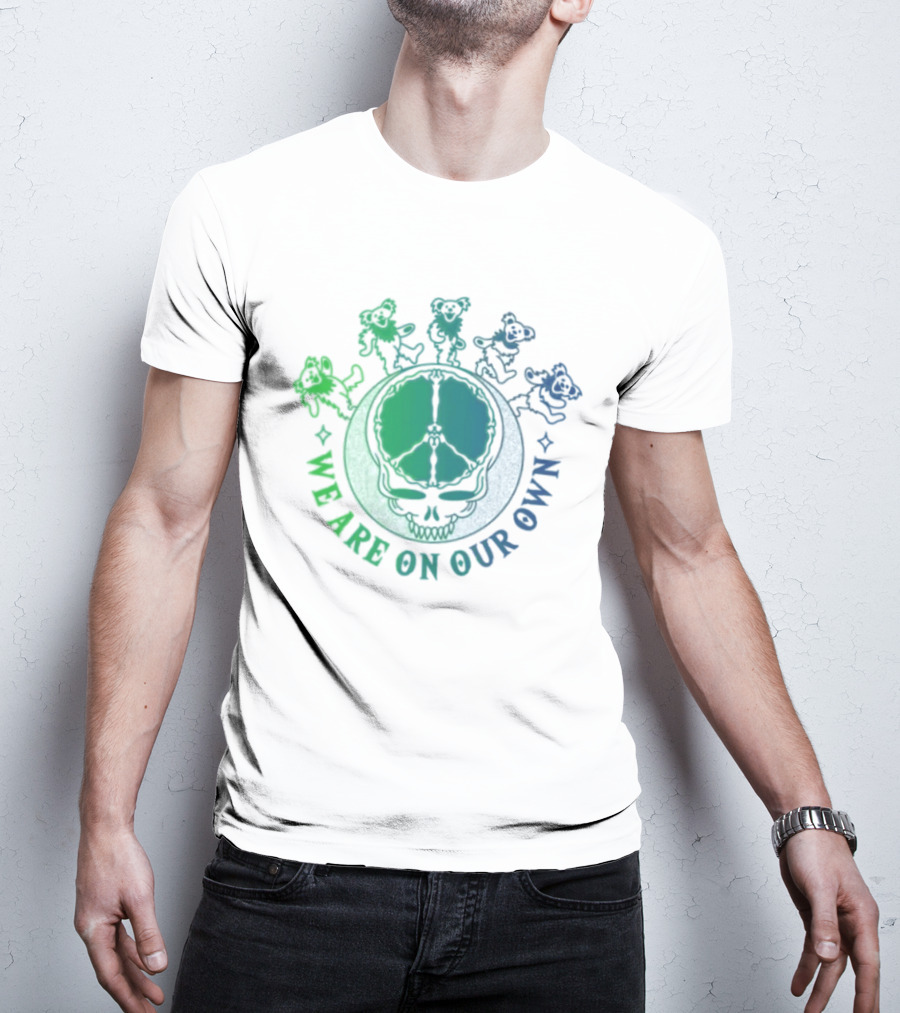 Grateful Dead Dancing Bears We Are On Our Own Peace Skull Moon T-Shirt