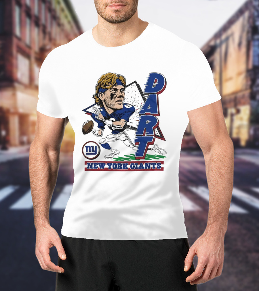 Jaxson Dart New York Giants Quarterback Caricature NFL Football T-Shirt