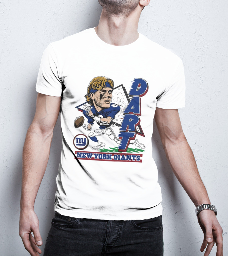Jaxson Dart New York Giants Quarterback Caricature NFL Football T-Shirt