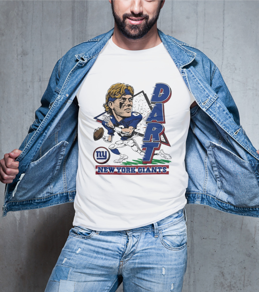 Jaxson Dart New York Giants Quarterback Caricature NFL Football T-Shirt