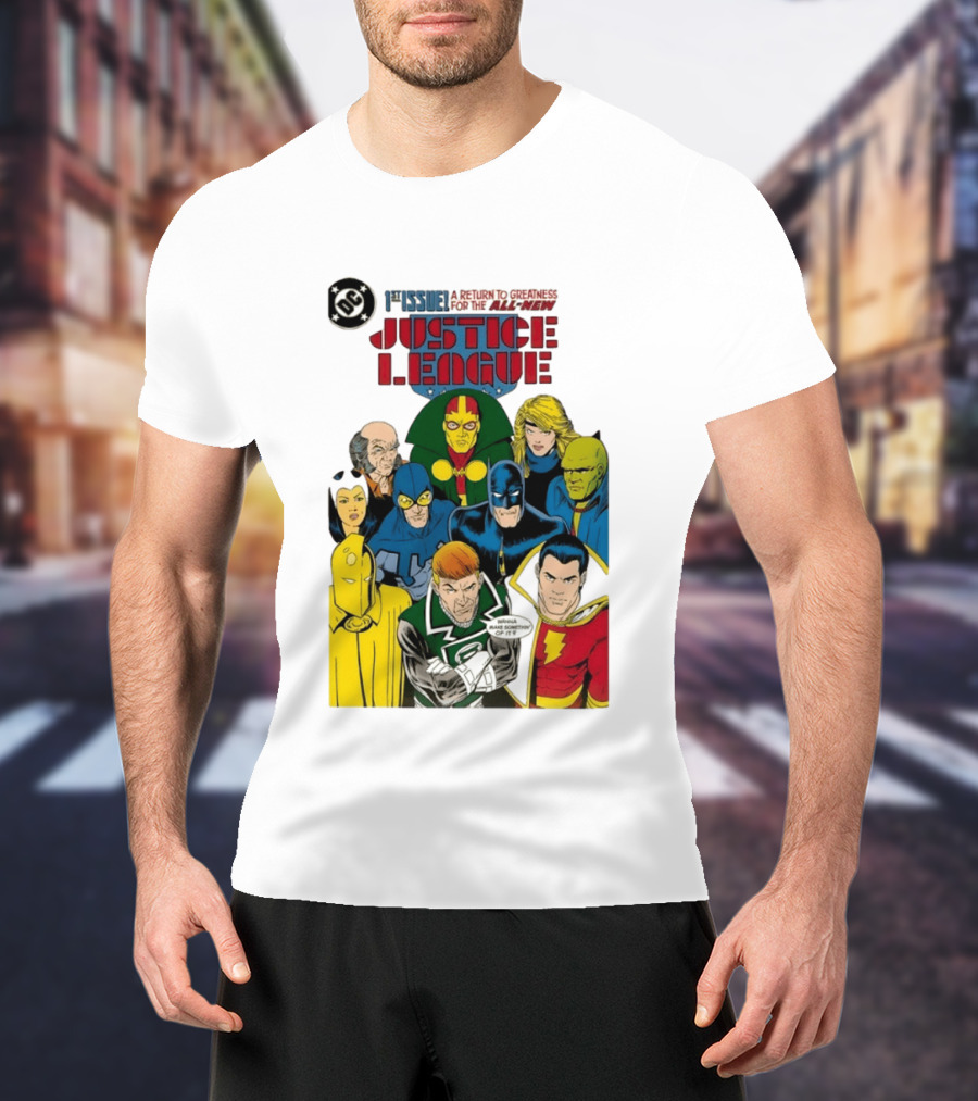 Justice League 1st Issue A Return To Greatness DC Comics Icons Bold Cover T-Shirt