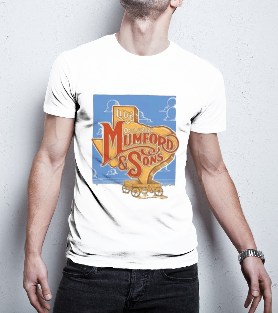 Mumford And Sons Live In The Woodlands Texas Oct 1 2026 T-Shirt