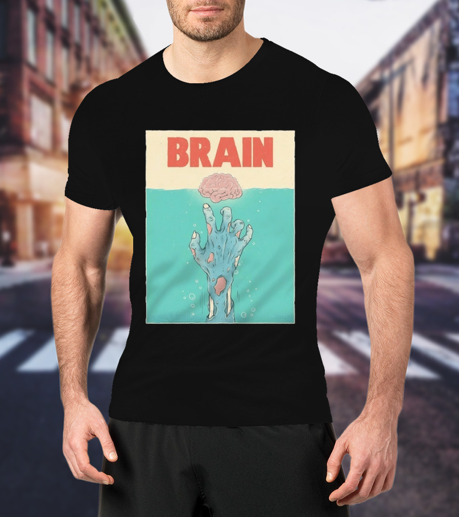 Brain Zombie Hand Horror Undead Creepy T-Shirt
