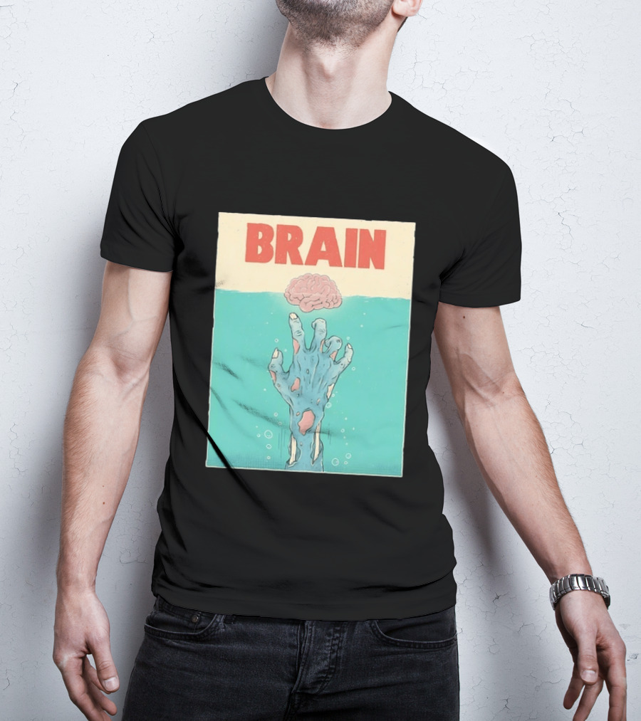 Brain Zombie Hand Horror Undead Creepy T-Shirt