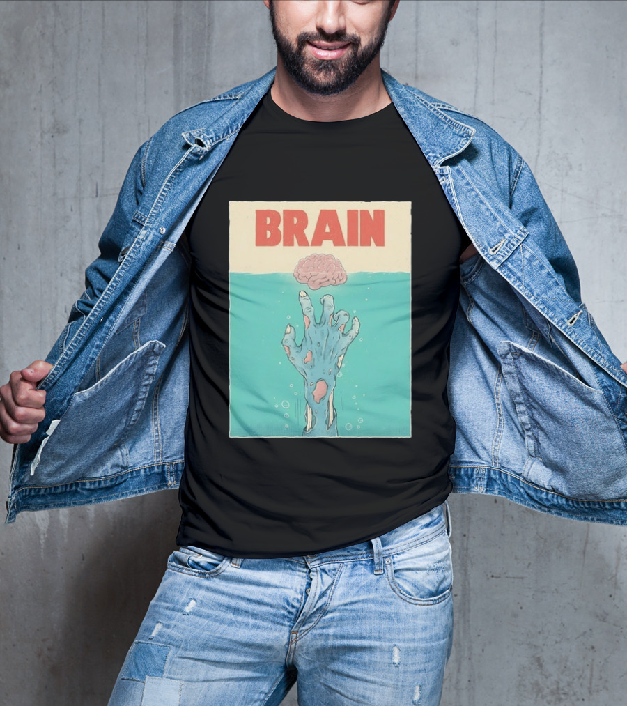 Brain Zombie Hand Horror Undead Creepy T-Shirt