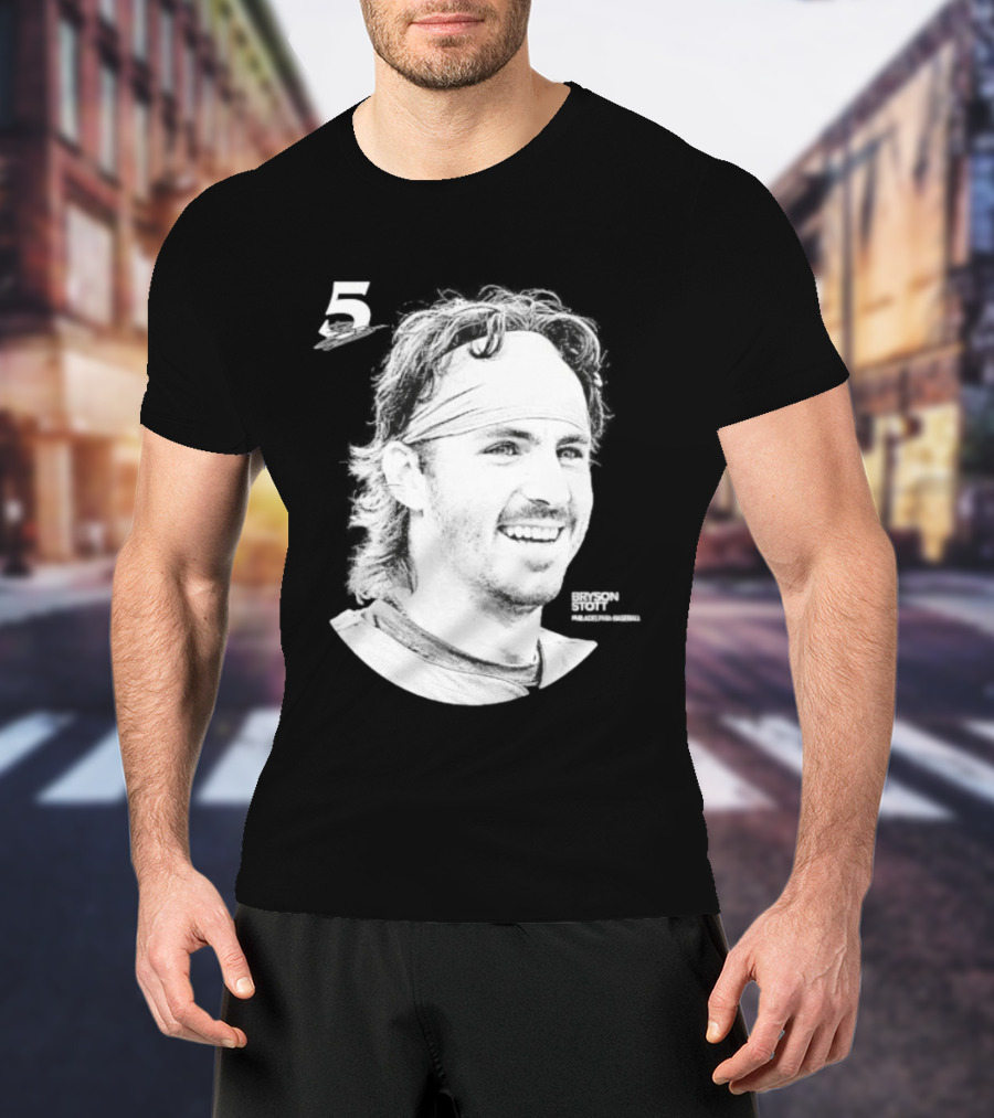 Philadelphia Baseball Bryson Stott 5 Halftone T-Shirt