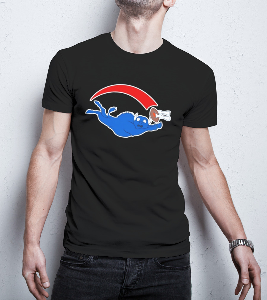 Buffalo Bills Cartoon Parody Football Logo Flying Blue Buffalo T-Shirt