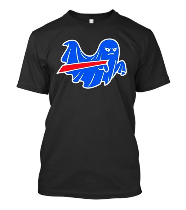 Buffalo Bills Ghost Mascot Emblem With Red T-Shirt