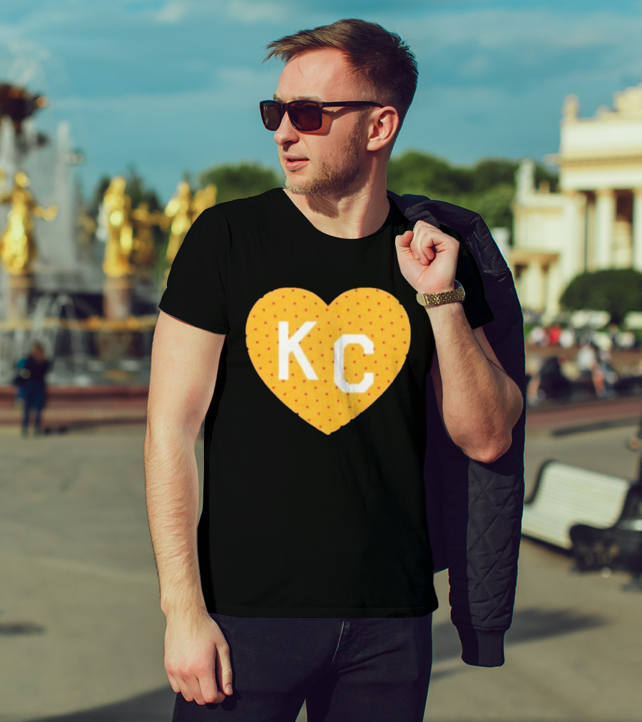 Kansas City Chiefs KC Heart Polka Dot Fan T-Shirt