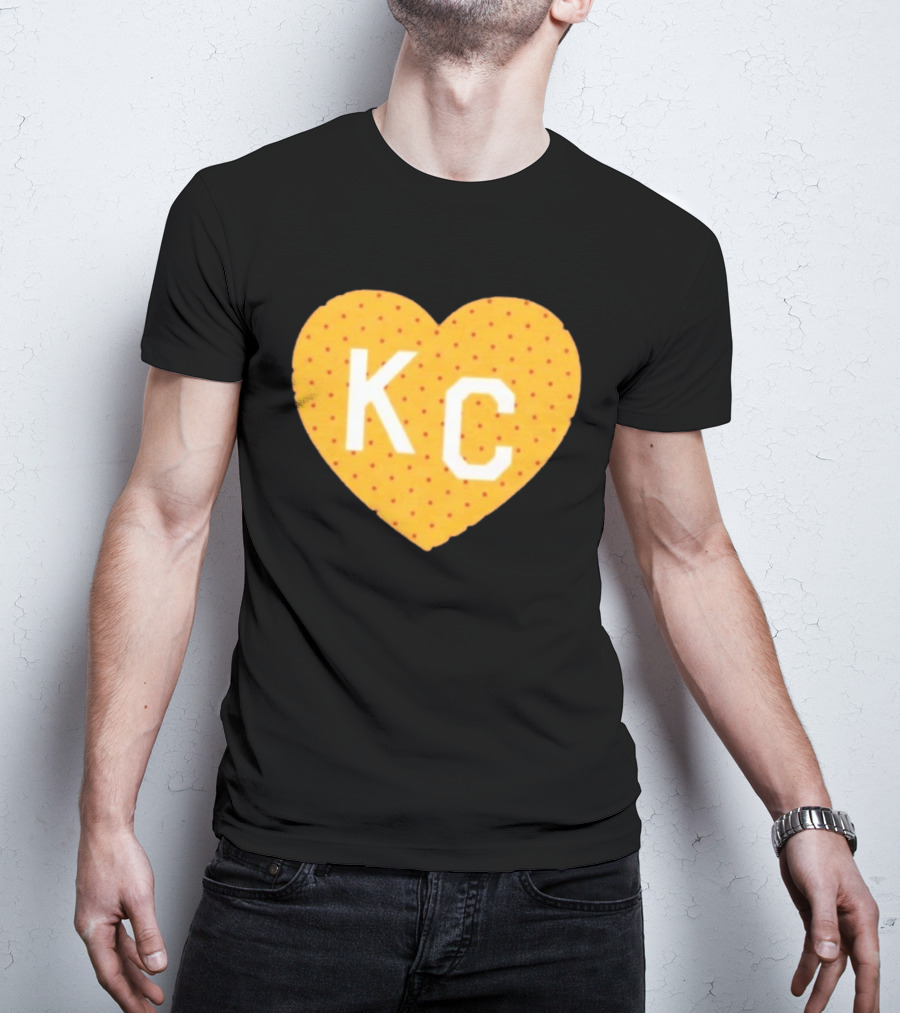 Kansas City Chiefs KC Heart Polka Dot Fan T-Shirt